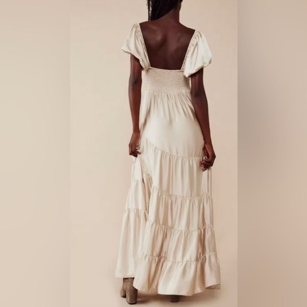 Free People Sundrenched Silky  Short-Sleeve Maxi Dress size Medium
